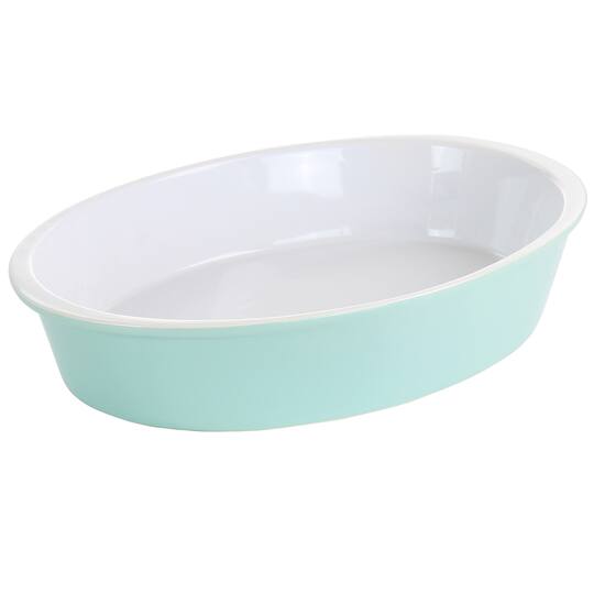 Martha Stewart 13" Mint Ceramic Oval Baker